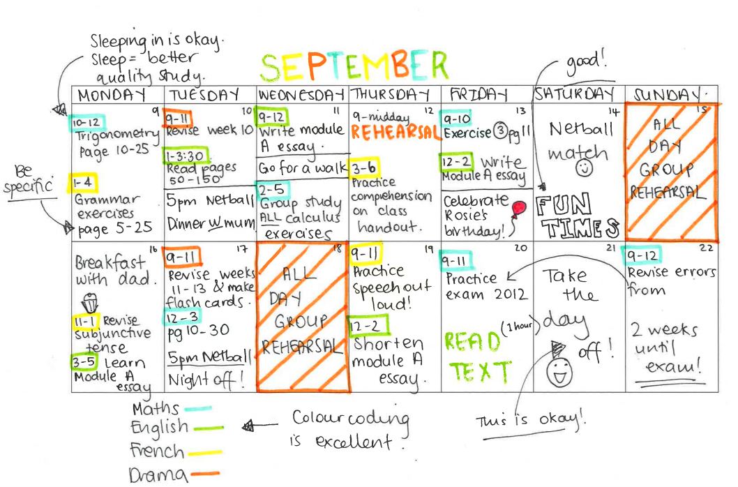 study timetable